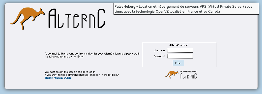 AlternC login